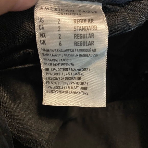 American Eagle Women’s Black High-Waisted Jegging Moto Sateen Size 2R Crop - Picture 5 of 11
